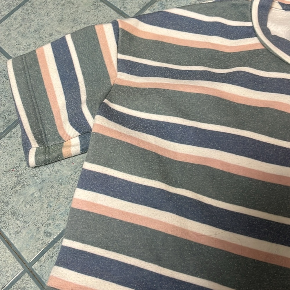 Sol Angeles Womens Cottage Stripe Drop Crew In Blue - Picture 4 of 5